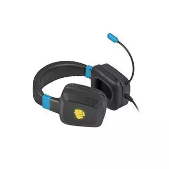 Fury Raptor játék headset mikrofonnal, vezetékes, RGB, USB, 3.5mm-es jack csatlakozó, kábel hossza 2m, fekete