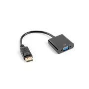 LANBERG DisplayPort 1.1-VGA adapter, M/F, 20cm-es kábel, fekete
