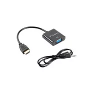 LANBERG HDMI (M) - VGA (F) adapter   Minijack 3,5 mm-es (F) kábel 20cm