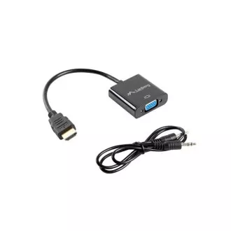 LANBERG HDMI (M) - VGA (F) adapter   Minijack 3,5 mm-es (F) kábel 20cm