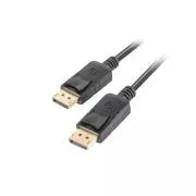 LANBERG DisplayPort 1.2 M/M csatlakozókábel, 4K@60Hz, 1,8 m hosszú, fekete, reteszeléssel, aranyozott csatlakozókkal