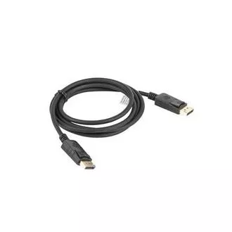 LANBERG DisplayPort 1.2 M/M csatlakozókábel, 4K@60Hz, 1,8 m hosszú, fekete, reteszeléssel, aranyozott csatlakozókkal