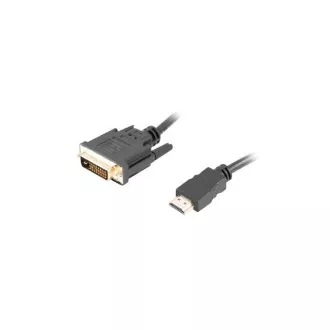 LANBERG csatlakozókábel HDMI/A DVI-D-re (24 1), M/M, 4K@30Hz, 1,8 m hosszú, fekete, dual link, aranyozott csatlakozókkal
