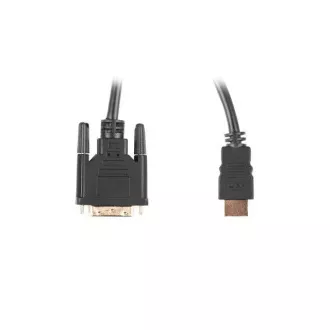LANBERG csatlakozókábel HDMI/A DVI-D-re (24 1), M/M, 4K@30Hz, 1,8 m hosszú, fekete, dual link, aranyozott csatlakozókkal