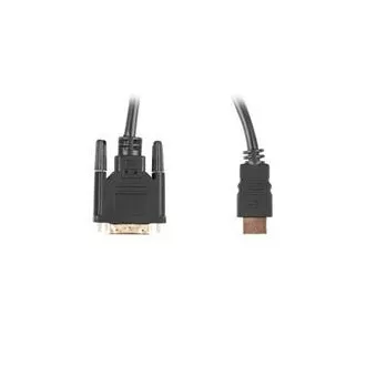 LANBERG csatlakozókábel HDMI/A DVI-D-re (24 1), M/M, 4K@30Hz, 1,8 m hosszú, fekete, dual link, aranyozott csatlakozókkal