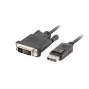 LANBERG DisplayPort 1.2 - DVI-D csatlakozókábel (24 1), M/M, hossza 1,8 m, dual link, fekete