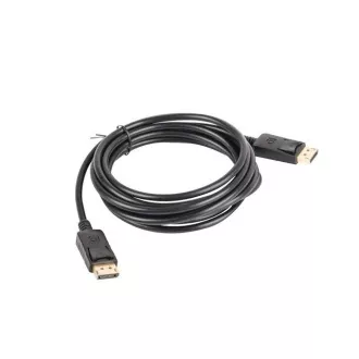 LANBERG DisplayPort 1.2 M/M csatlakozókábel, 4K@60Hz, 3 m hosszú, fekete, reteszeléssel, aranyozott csatlakozókkal LANBERG DisplayPort 1.2 M/M csatlakozókábel, 4K@60Hz, 3 m hosszú, fekete, reteszeléssel, aranyozott csatlakozókkal
