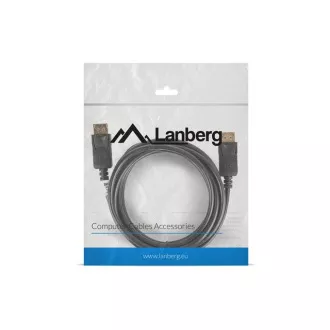 LANBERG DisplayPort 1.2 M/M csatlakozókábel, 4K@60Hz, 3 m hosszú, fekete, reteszeléssel, aranyozott csatlakozókkal LANBERG DisplayPort 1.2 M/M csatlakozókábel, 4K@60Hz, 3 m hosszú, fekete, reteszeléssel, aranyozott csatlakozókkal