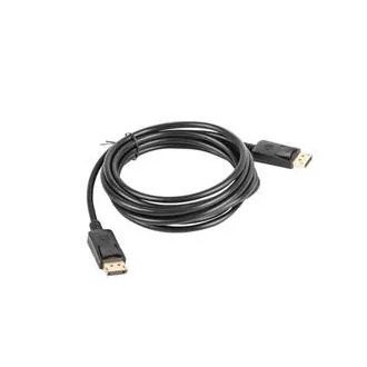 LANBERG DisplayPort 1.2 M/M csatlakozókábel, 4K@60Hz, 3 m hosszú, fekete, reteszeléssel, aranyozott csatlakozókkal LANBERG DisplayPort 1.2 M/M csatlakozókábel, 4K@60Hz, 3 m hosszú, fekete, reteszeléssel, aranyozott csatlakozókkal