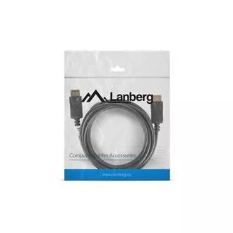 LANBERG DisplayPort 1.2 M/M csatlakozókábel, 4K@60Hz, 3 m hosszú, fekete, reteszeléssel, aranyozott csatlakozókkal LANBERG DisplayPort 1.2 M/M csatlakozókábel, 4K@60Hz, 3 m hosszú, fekete, reteszeléssel, aranyozott csatlakozókkal