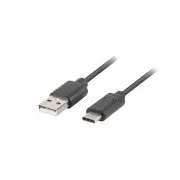 LANBERG USB-C (M) - USB-A (M) 2.0 kábel 1m, fekete, gyors töltés 3.0
