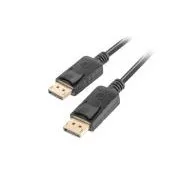 LANBERG DisplayPort 1.2 M/M csatlakozókábel, 4K@60Hz, 1 m hosszú, fekete, reteszeléssel, aranyozott csatlakozókkal