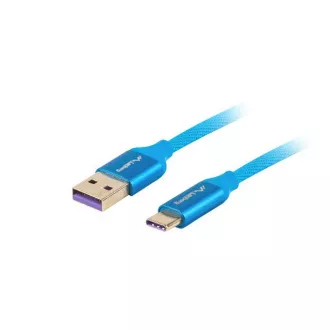 LANBERG USB-C (M) - USB-A (M) 2.0 kábel 1m, kék, (Huawei 5A)