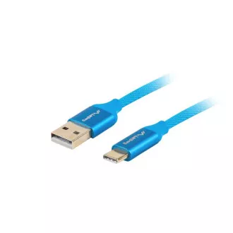 LANBERG USB-C (M) - USB-A (M) 2.0 kábel 1m, kék, gyors töltés 3.0