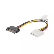 LANBERG Molex (F) - SATA (M) kábel 15cm