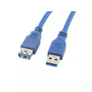 LANBERG USB-A M/F 3.0 kábel, 3m, kék