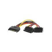 LANBERG SATA (M) - 2x SATA (F) kábel 15cm, ferde, szögletes