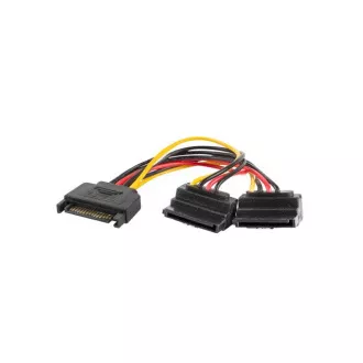 LANBERG SATA (M) - 2x SATA (F) kábel 15cm, ferde, szögletes LANBERG SATA (M) - 2x SATA (F) kábel 15cm, ferde, szögletes