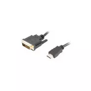LANBERG csatlakozókábel HDMI/A DVI-D-re (24 1), M/M, 4K@30Hz, 3m hosszú, fekete, dual link, aranyozott csatlakozókkal