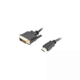 LANBERG csatlakozókábel HDMI/A DVI-D-re (24 1), M/M, 4K@30Hz, 3m hosszú, fekete, dual link, aranyozott csatlakozókkal