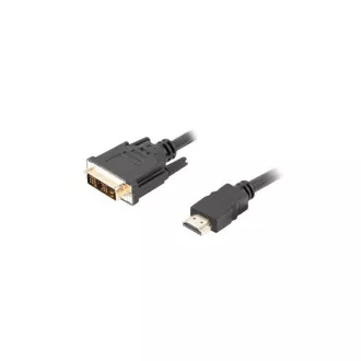 LANBERG HDMI (M) - DVI-D (M) (18 1) kábel 3m, fekete, aranyozott csatlakozókkal