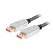 LANBERG DisplayPort 1.4 M/M csatlakozókábel, 8K@60Hz, 5K@120Hz, hossza 1,8 m, fekete, reteszeléssel, aranyozott csatlakozókkal