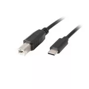 LANBERG USB-C (M) - USB-B (M) 2.0 kábel 1,8m, fekete