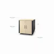 APC NetShelter hangszigetelt, 12U, szerver rack szekrény, juharfa