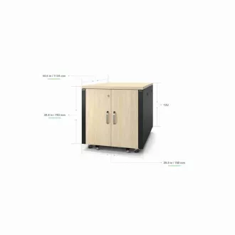 APC NetShelter hangszigetelt, 12U, szerver rack szekrény, juharfa