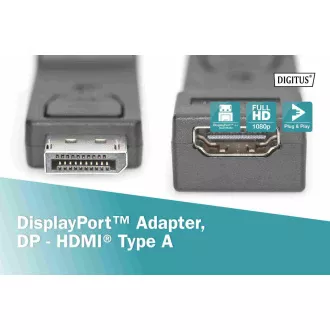 Digitus DisplayPort adapter, Displayport hím -> HDMI A női csatlakozó