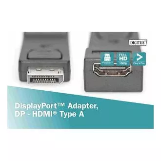 Digitus DisplayPort adapter, Displayport hím -> HDMI A női csatlakozó