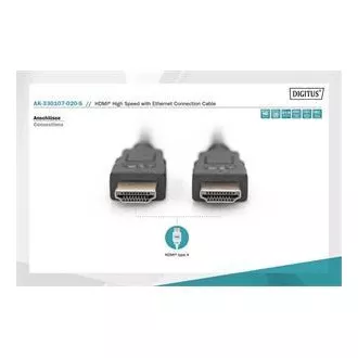 Digitus HDMI nagysebességű csatlakozókábel, A típus M/M, 2,0 m, Ultra HD 60p, arany, bl Digitus HDMI nagysebességű csatlakozókábel, A típus M/M, 2,0 m, Ultra HD 60p, arany, bl