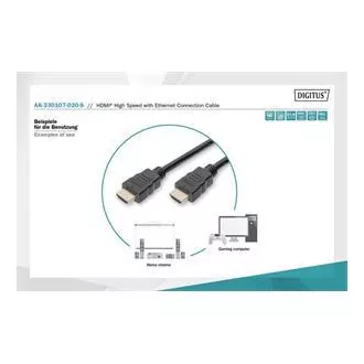 Digitus HDMI nagysebességű csatlakozókábel, A típus M/M, 2,0 m, Ultra HD 60p, arany, bl Digitus HDMI nagysebességű csatlakozókábel, A típus M/M, 2,0 m, Ultra HD 60p, arany, bl