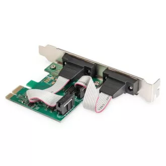 Digitus adapter PCI Express x1 2xsoros port,  alacsony profilú chipkészlet: ASIX99100