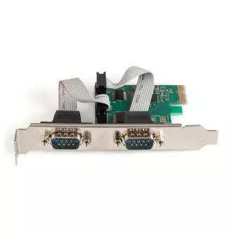 Digitus adapter PCI Express x1 2xsoros port,  alacsony profilú chipkészlet: ASIX99100