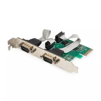 Digitus adapter PCI Express x1 2xsoros port,  alacsony profilú chipkészlet: ASIX99100