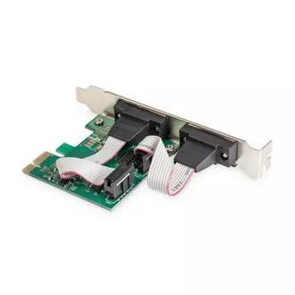 Digitus adapter PCI Express x1 2xsoros port,  alacsony profilú chipkészlet: ASIX99100