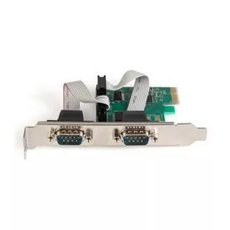 Digitus adapter PCI Express x1 2xsoros port,  alacsony profilú chipkészlet: ASIX99100
