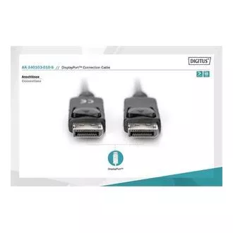 Digitus DisplayPort 1.1a. csatlakozókábel 1 m, CU, AWG28, 2x árnyékolva