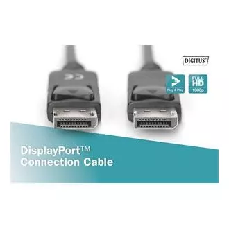 Digitus DisplayPort 1.1a. csatlakozókábel 1 m, CU, AWG28, 2x árnyékolva