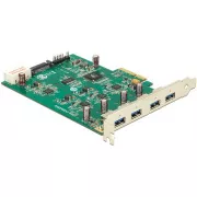 Delock PCI Express kártya x4> 4 x külső USB 3.0, (négycsatornás)