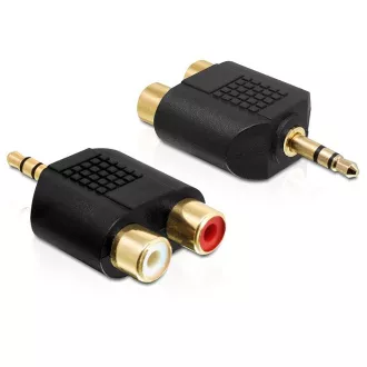 Delock audio adapter sztereó jack 3,5 mm 3 tűs hím > 2 x RCA (CINCH) női csatlakozó Delock audio adapter sztereó jack 3,5 mm 3 tűs hím > 2 x RCA (CINCH) női csatlakozó