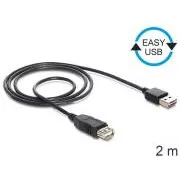 Delock kábel EASY-USB 2.0-A hím > USB 2.0-A csatlakozó, 2 m-es hosszabbítással