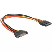 Delock tápkábel SATA 15 tűs csatlakozó > SATA 15 tűs csatlakozóhüvelykes hosszabbító 30 cm