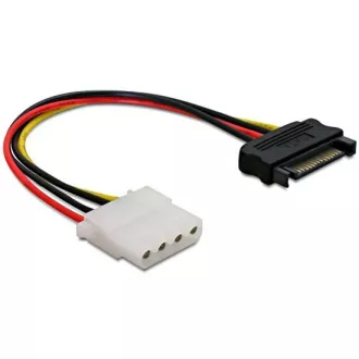 Delock hálózati adapter SATA 15-tűs hím és 4-tűs Molex csatlakozó, 12cm Delock hálózati adapter SATA 15-tűs hím és 4-tűs Molex csatlakozó, 12cm