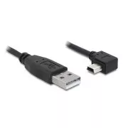 Delock kábel USB 2.0 A-csatlakozó > USB mini-B 5-tűs hím, derékszögben, 0,5 m
