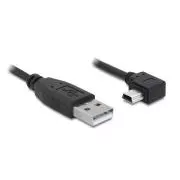 Delock kábel USB 2.0 A-csatlakozó > USB mini-B 5-tűs férfi, derékszögben, 3 méter