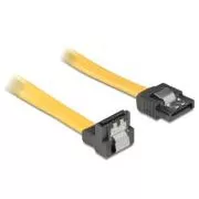 Delock HDD kábel SATA 50 cm egyenes/lefelé, sárga, fém reteszeléssel