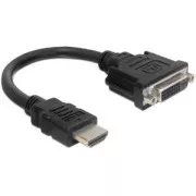 Delock adapter HDMI hím és DVI 24 1 női, 20 cm