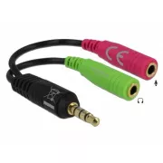 Delock adapter sztereó jack 3,5 mm-es férfi > 2 x sztereó jack 3,5 mm-es női csatlakozó